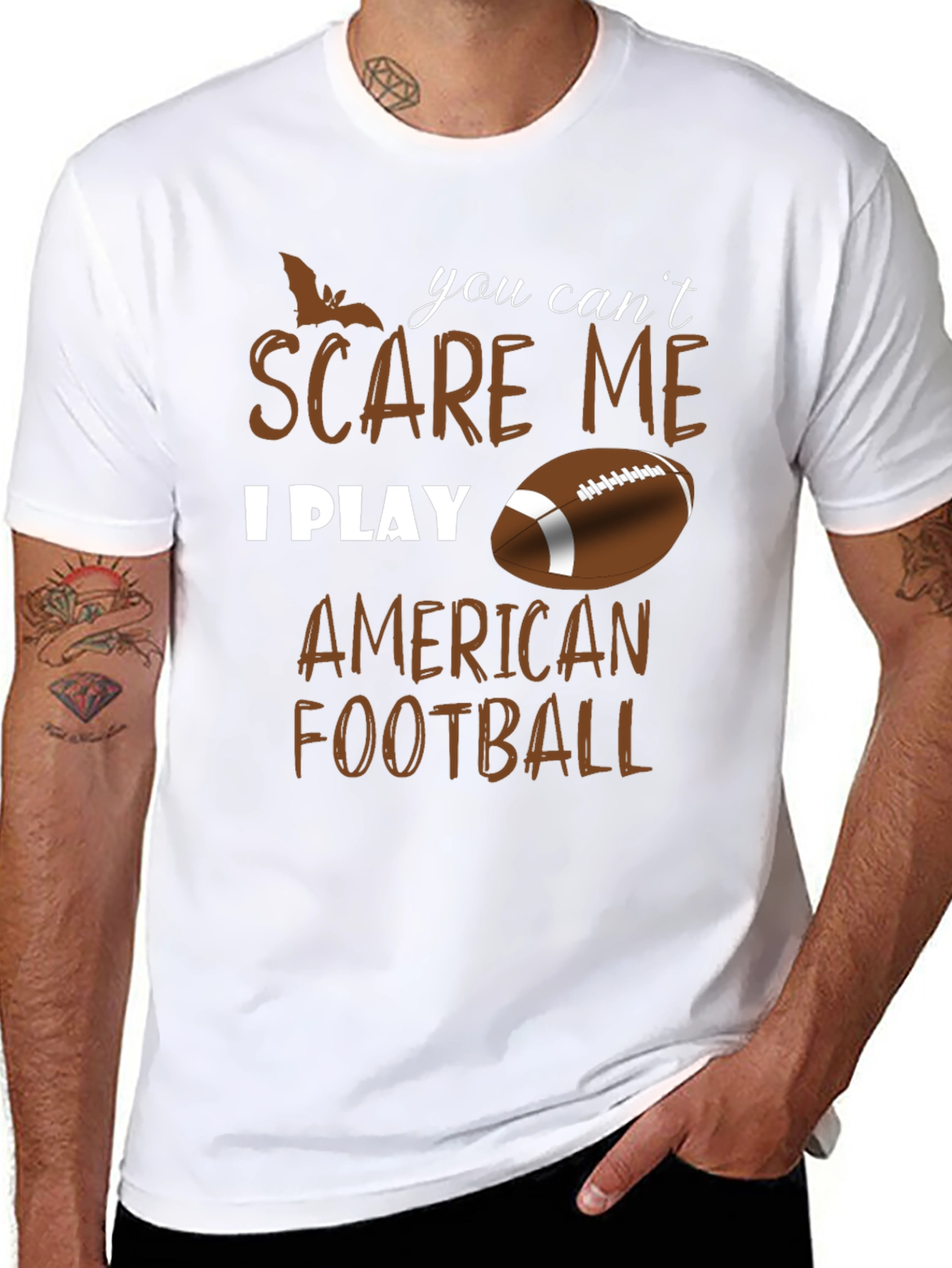 You Cant Scare Me I Play American Football T-Shirt