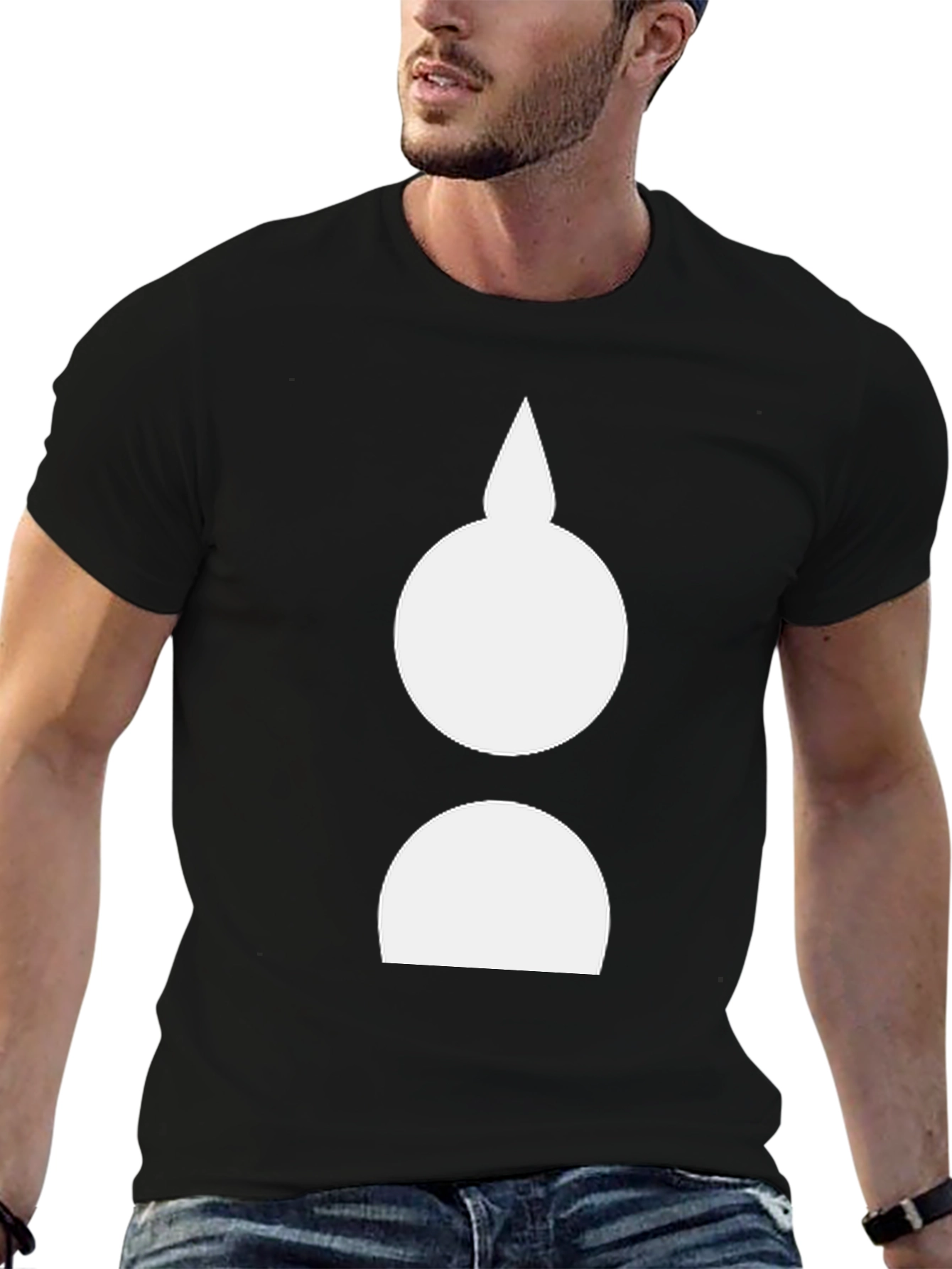 Abstract Graphic Tee - Mens Black Crew Neck T-Shirt