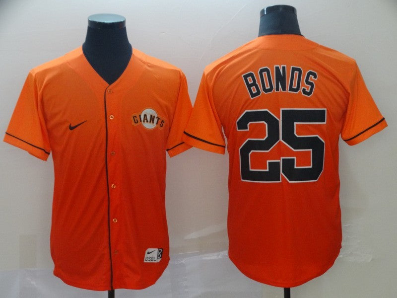 Men's San Francisco Giants Barry Bonds #25 Orange Stitched Jerseys