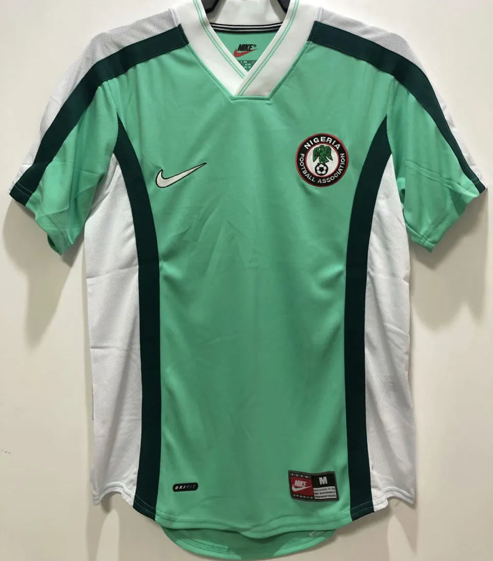 1998 Nigeria Home Green Retro Soccer Jersey Back