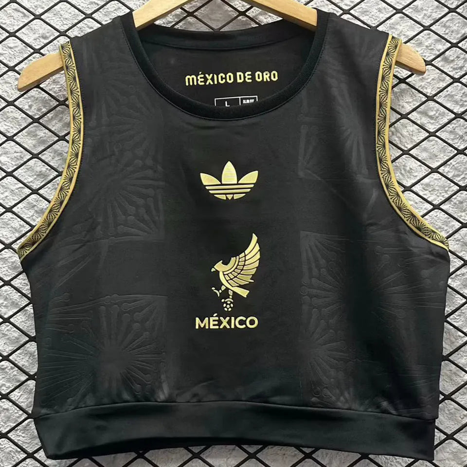 2025 Mexico Black México de Oro Women Yoga Vest Jersey 女 Front