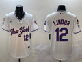 Men's New York Mets Francisco Lindor #12 White Replica Player Jerseys