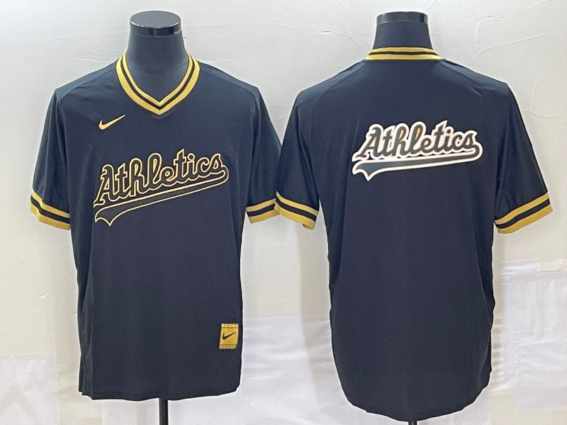 Men's Oakland Athletics Black Replica Player Jerseys