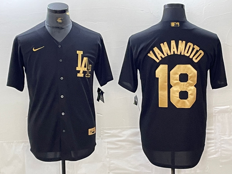 Men's Los Angeles Dodgers Yoshinobu Yamamoto #18 Black Limited Player Jerseys
