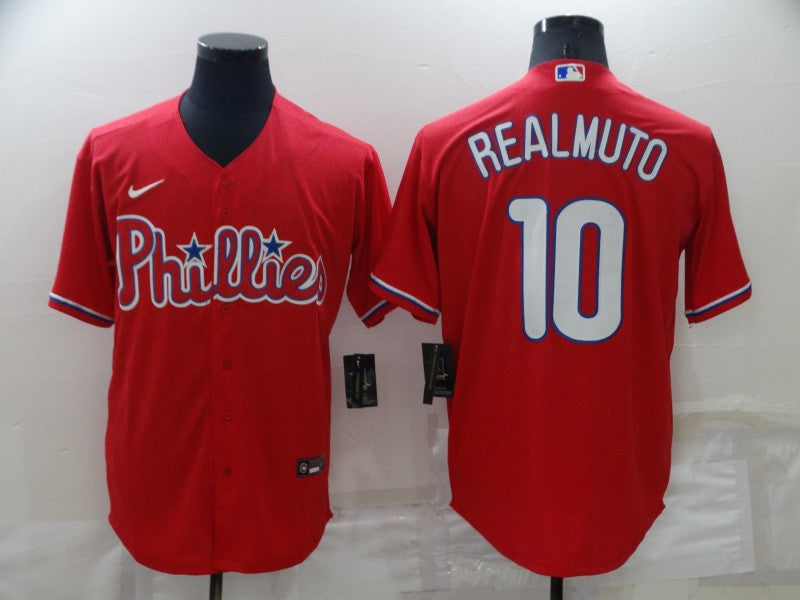 Men's Philadelphia Phillies J.T. Realmuto #10 Red Replica Baseball Jerseys