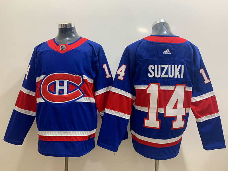 Men's Montreal Canadiens Nick Suzuki #14 Blue Player Game Jerseys