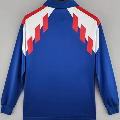 1988/90 France Home Long Sleeve Retro Soccer Jersey Back