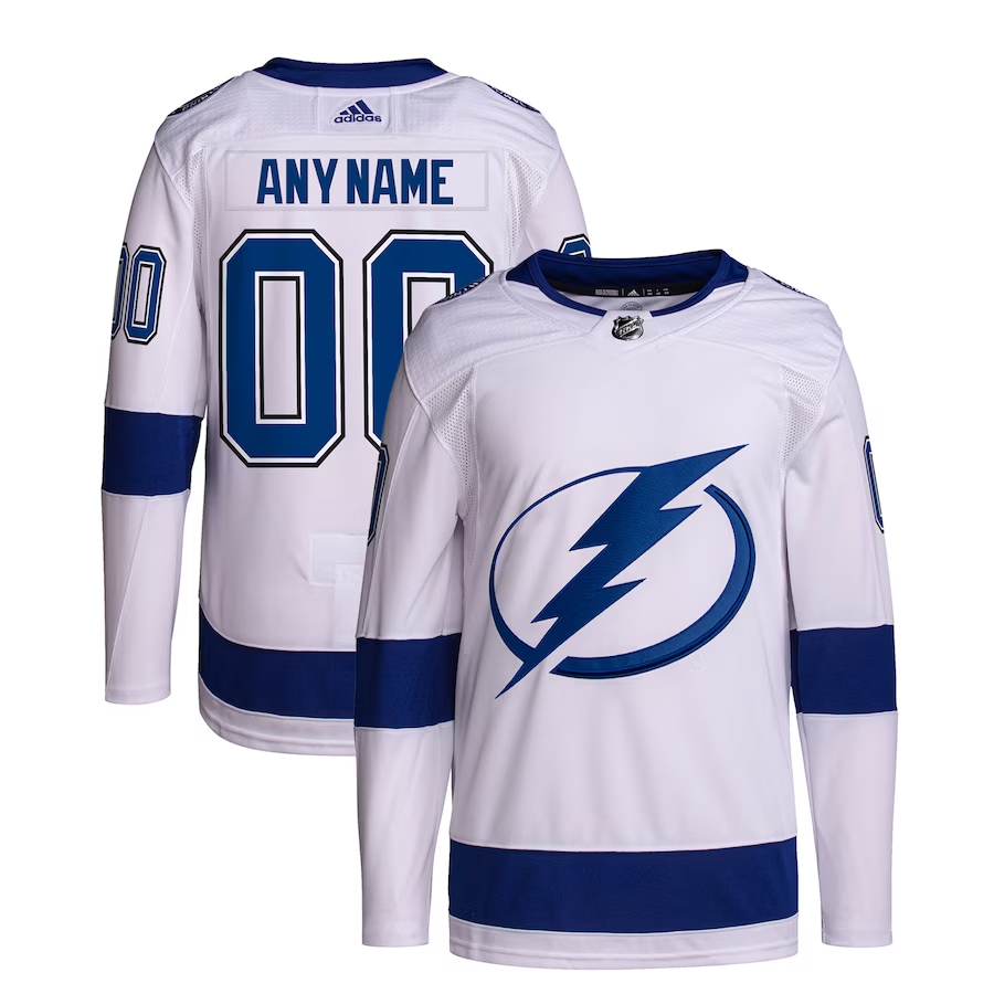 Men's Tampa Bay Lightning White Away Custom Primegreen Authentic Pro Jerseys
