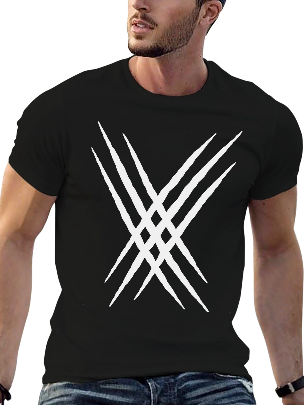 Claw Mark Graphic Tee - Black Cotton Blend