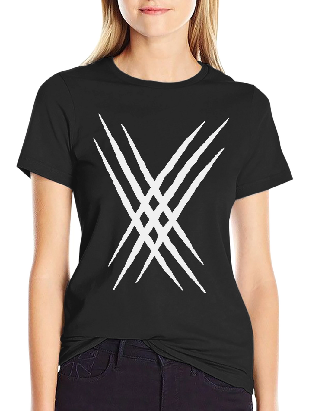 Claw Mark Graphic Tee - Black Cotton Blend