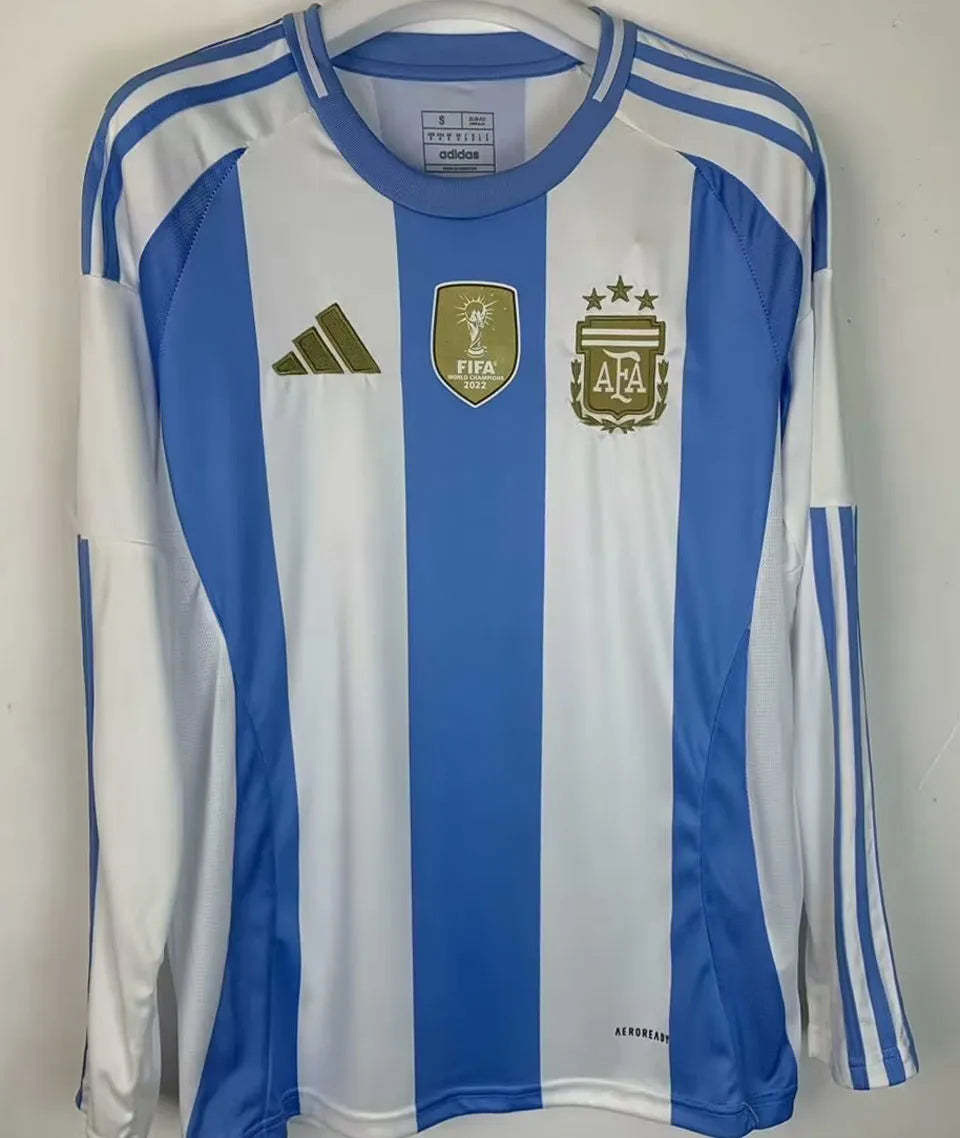 2018 Argentina Home Retro Soccer Jersey Detail 1