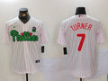 Men's Philadelphia Phillies Trea Turner #7 White Limited Player Jerseys