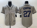 Men's New York Yankees Giancarlo Stanton #27 Gray Player Jerseys Joint Edition
