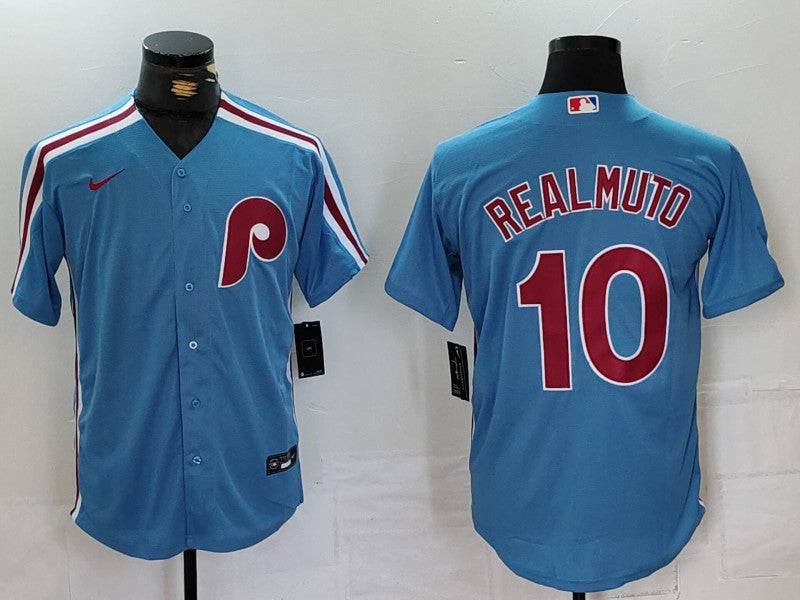 Men's Philadelphia Phillies J.T. Realmuto #10 Light Blue Alternate Limited Jerseys