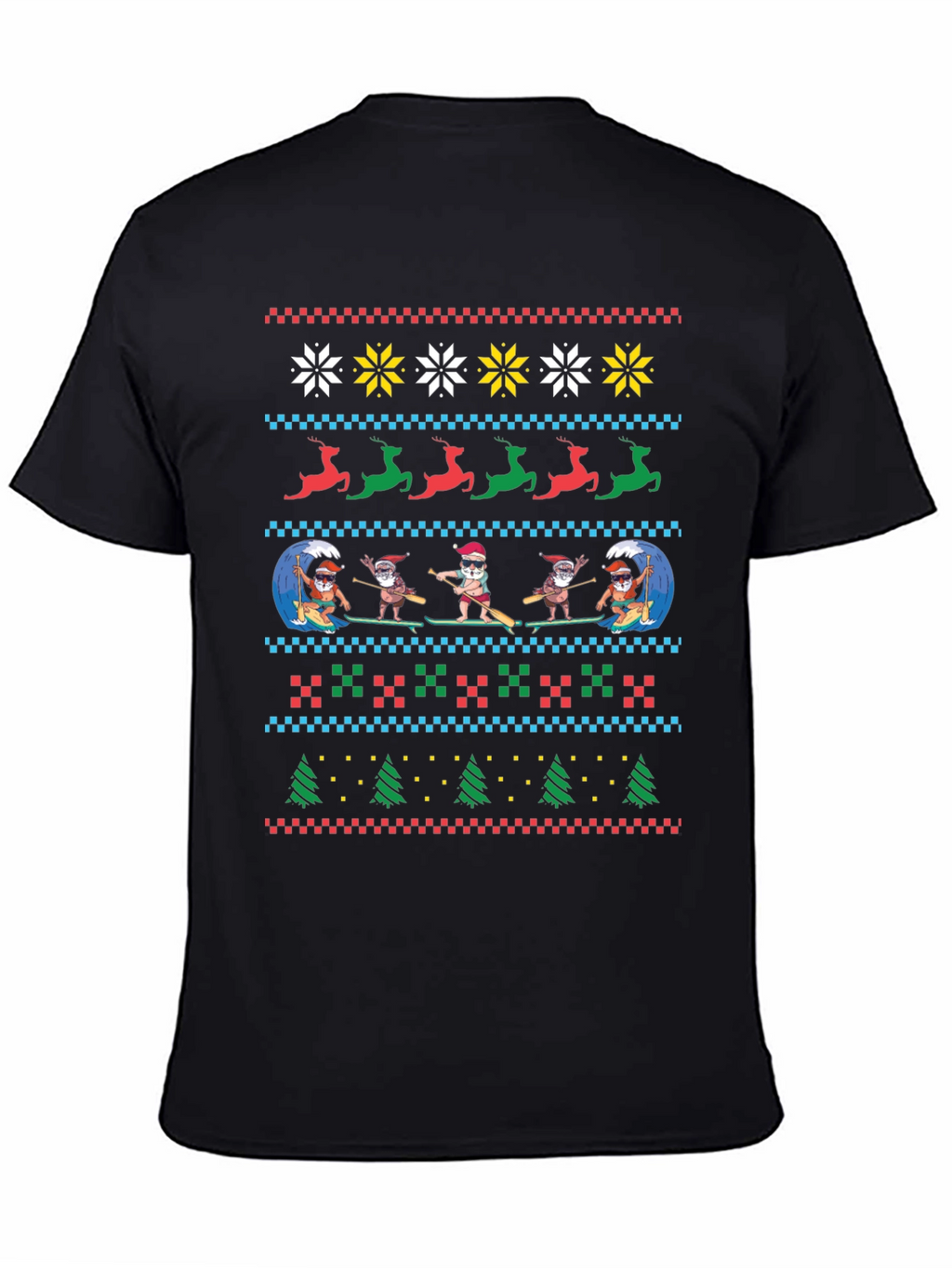 Surfing Santa Ugly Christmas T-Shirt