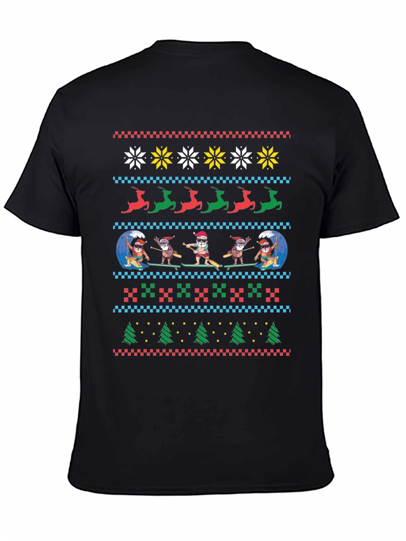 Surfing Santa Ugly Christmas T-Shirt