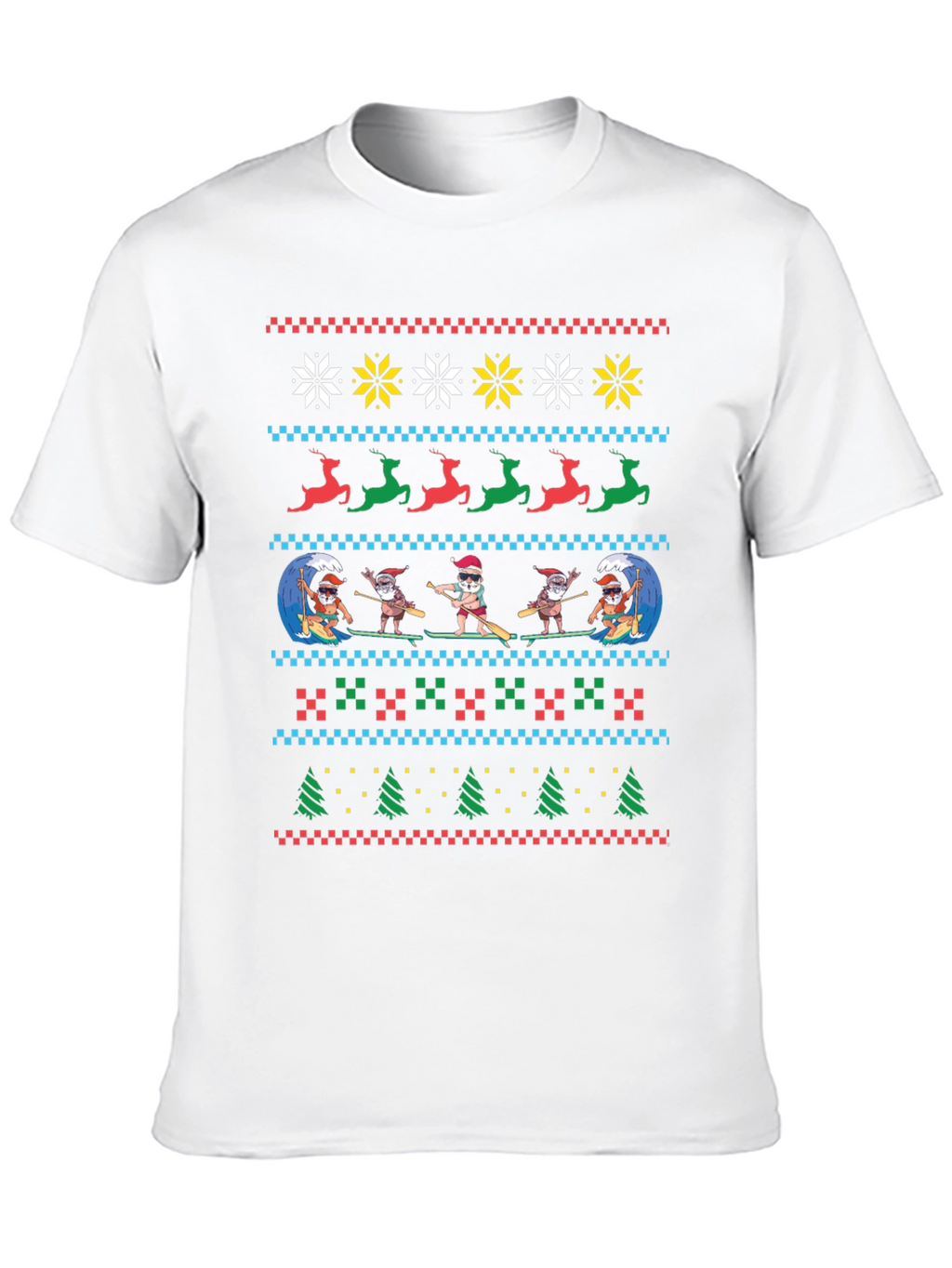 Surfing Santa Ugly Christmas T-Shirt