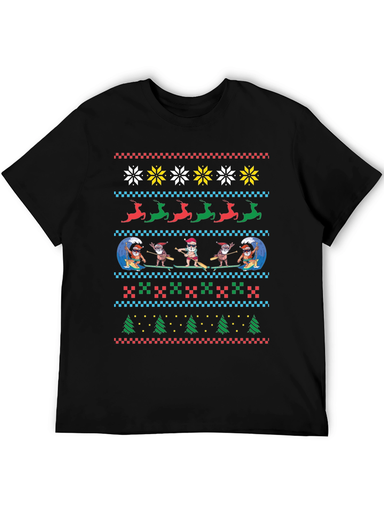 Surfing Santa Ugly Christmas T-Shirt