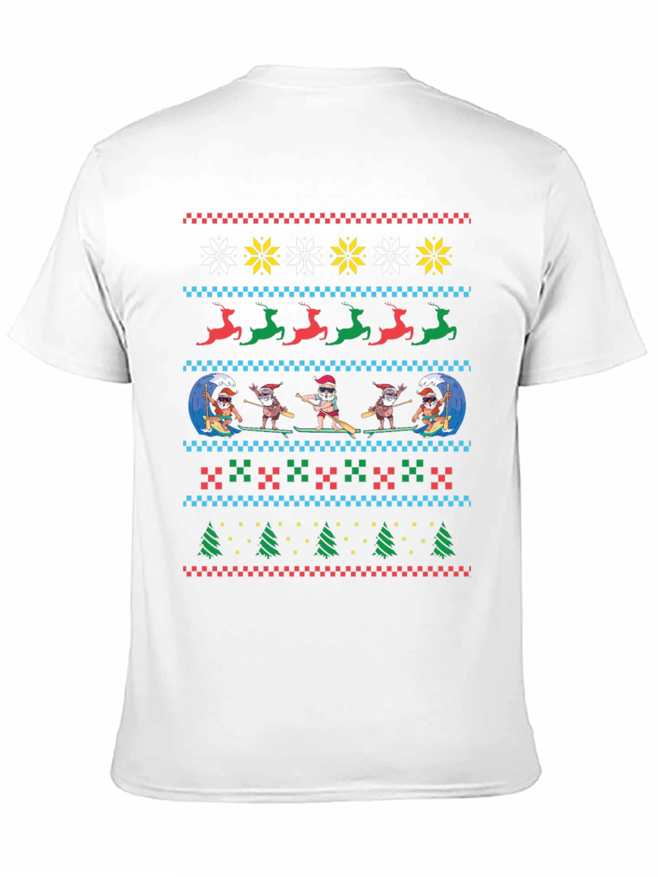 Surfing Santa Ugly Christmas T-Shirt