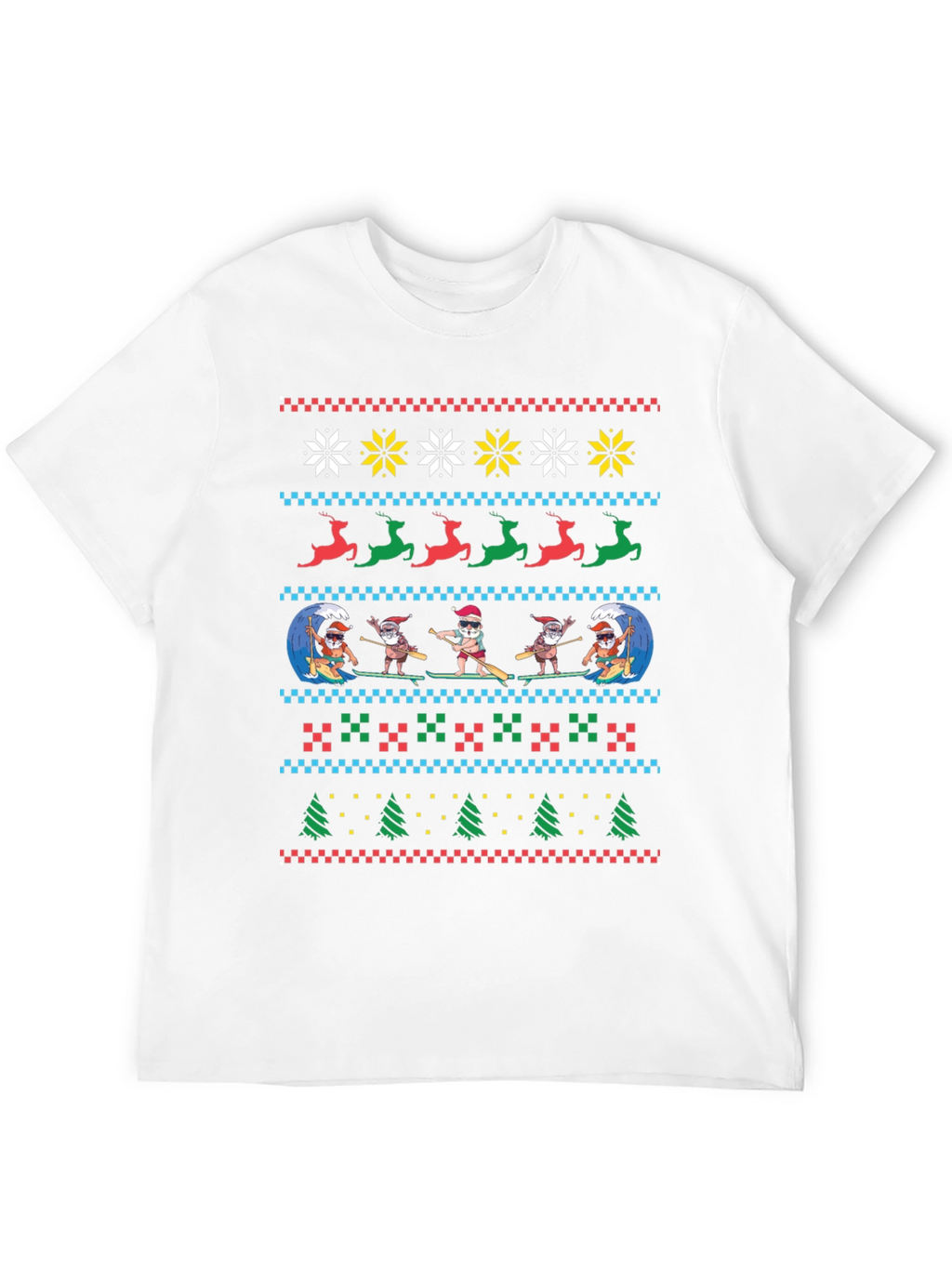 Surfing Santa Ugly Christmas T-Shirt