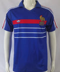 1982/84 France Home Blue Retro Soccer Jersey Front