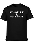 Stand Up & Work Hard Black Graphic Tee