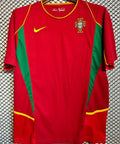 2002 Portugal Home Retro Soccer Jersey Front