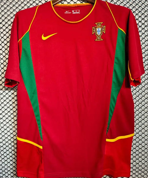 2002 Portugal Home Retro Soccer Jersey Front