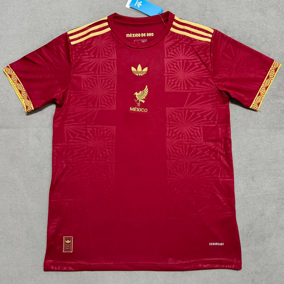 2025 Mexico Red Special Edition México de Oro Fans Soccer Jersey Front