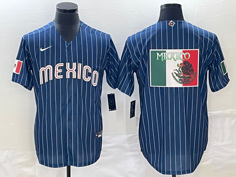 Men's 2023 World Baseball Classic Mexico Navy Jerseys