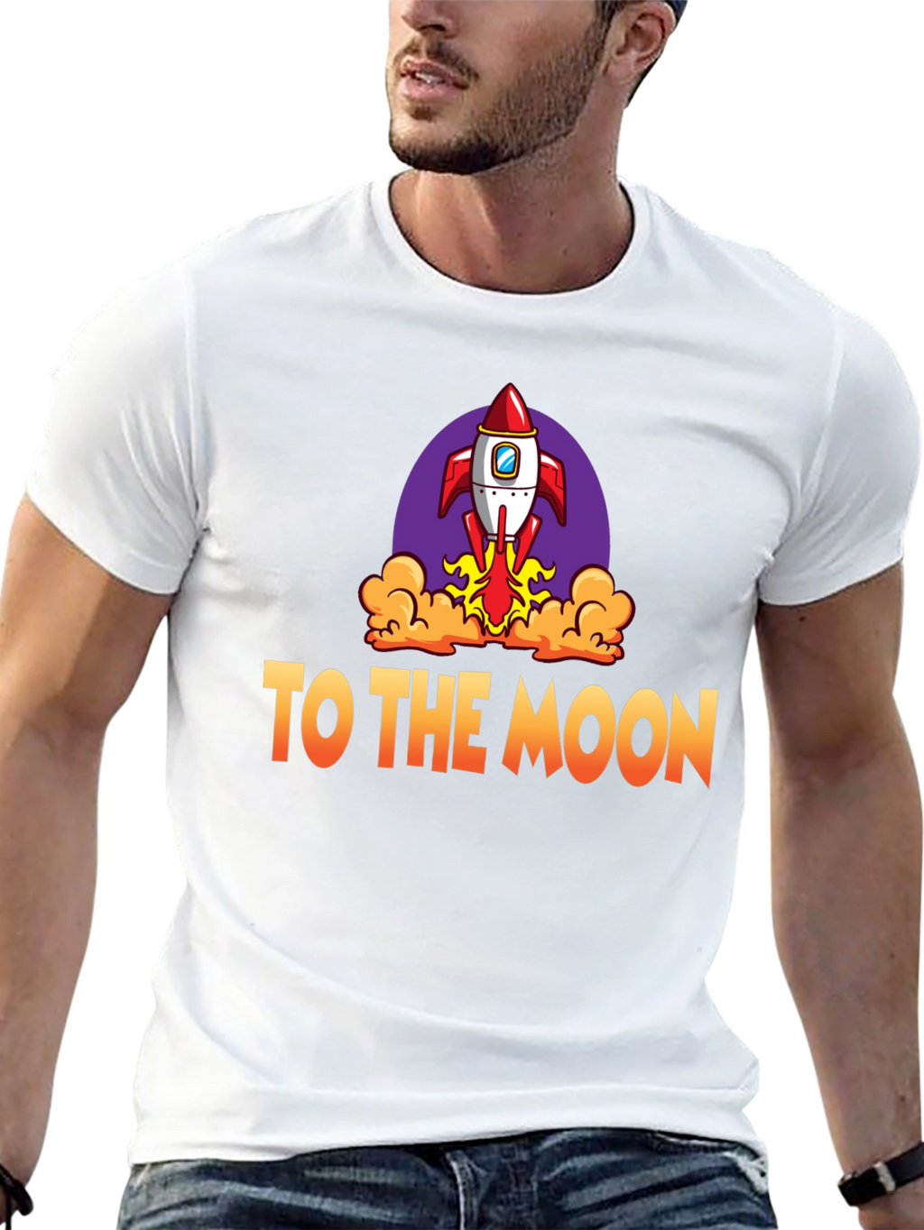 To The Moon Rocket Graphic Tee