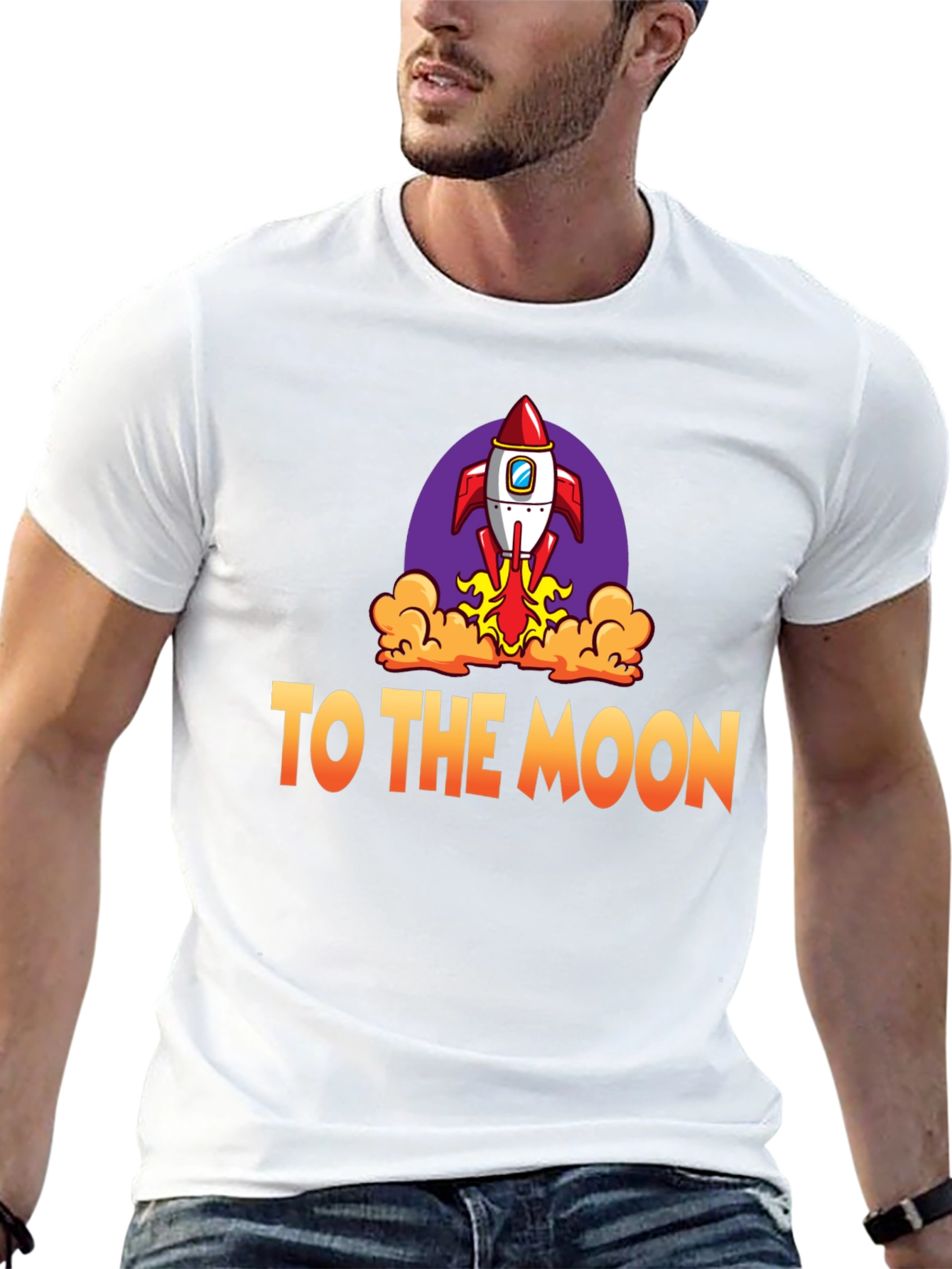 To The Moon Rocket Graphic Tee