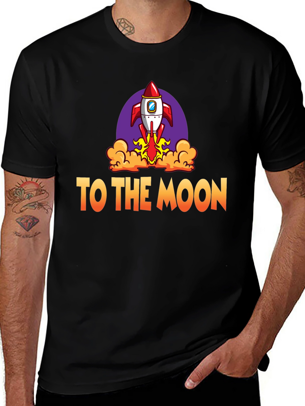 To The Moon Rocket Graphic Tee