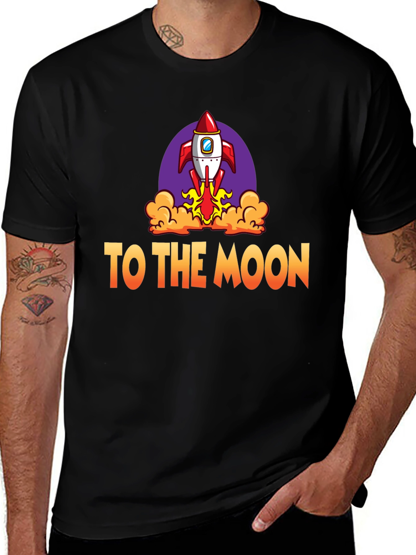 To The Moon Rocket Graphic Tee