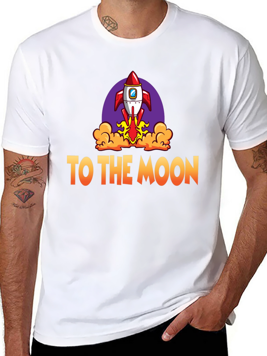 To The Moon Rocket Graphic Tee