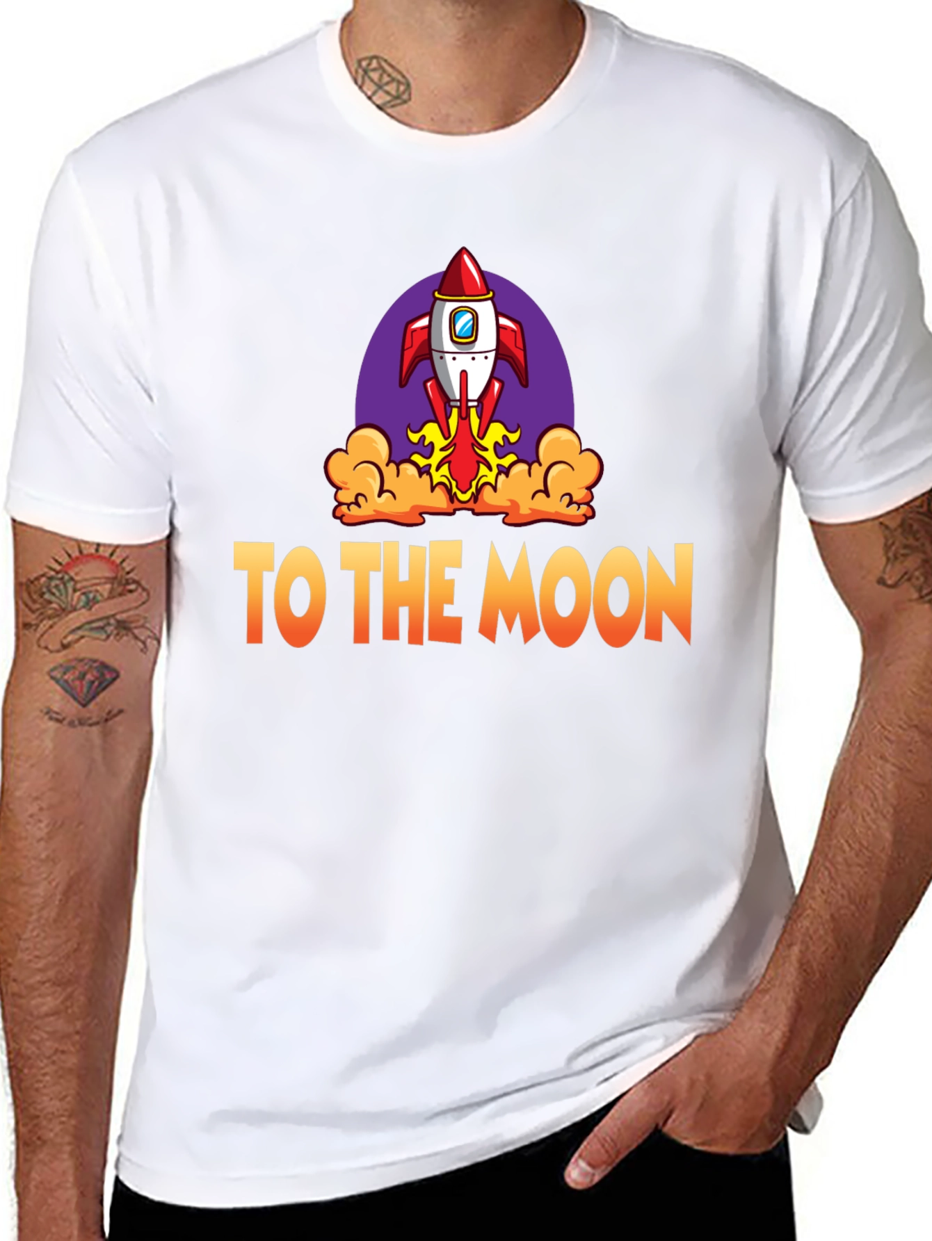 To The Moon Rocket Graphic Tee