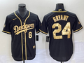 Men's Los Angeles Dodgers Kobe Bryant Black Replica Game Jerseys