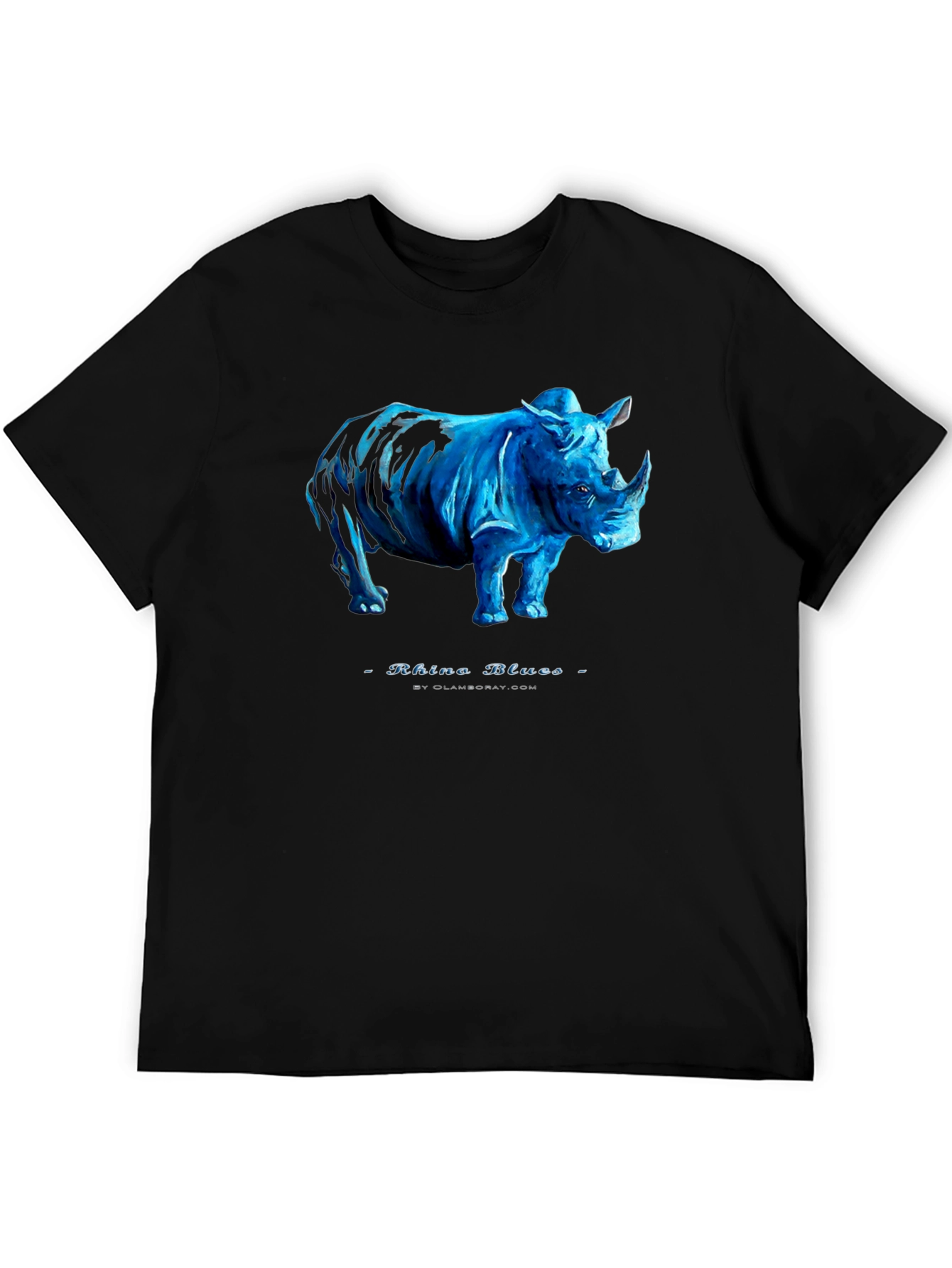 Rhino Blues Black T-Shirt - Unique Graphic Tee