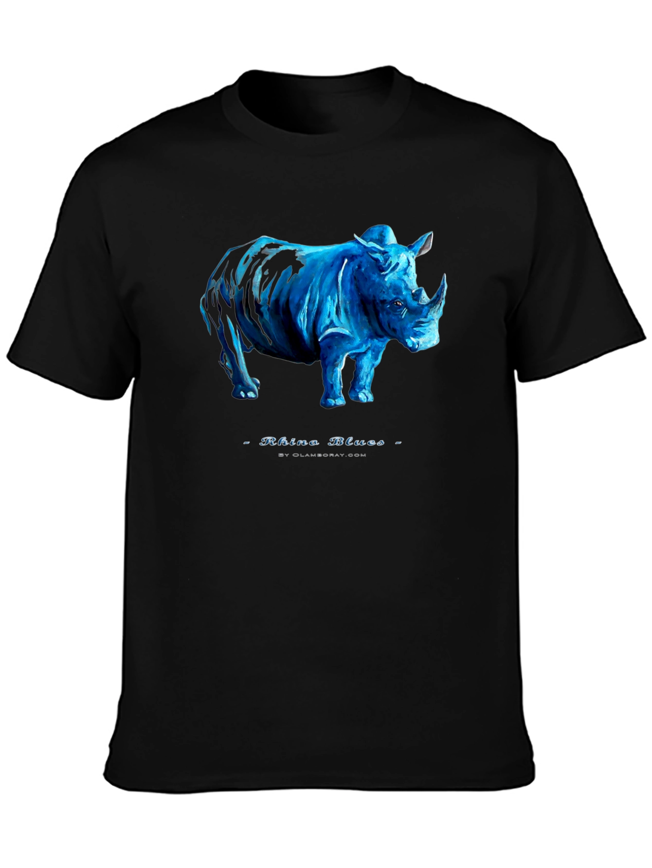 Rhino Blues Black T-Shirt - Unique Graphic Tee