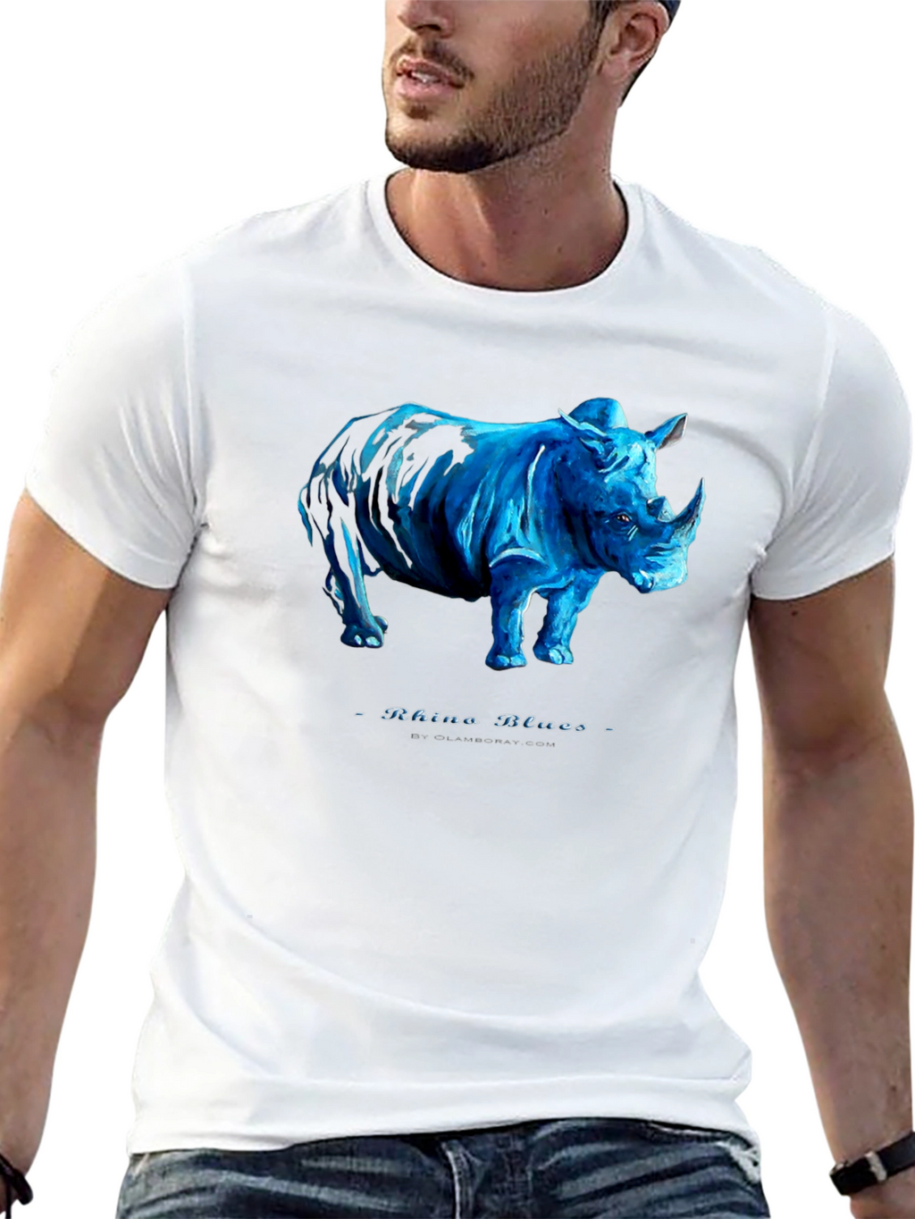 Rhino Blues Black T-Shirt - Unique Graphic Tee