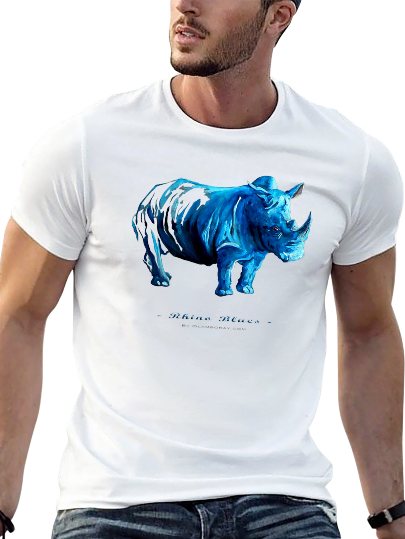 Rhino Blues Black T-Shirt - Unique Graphic Tee