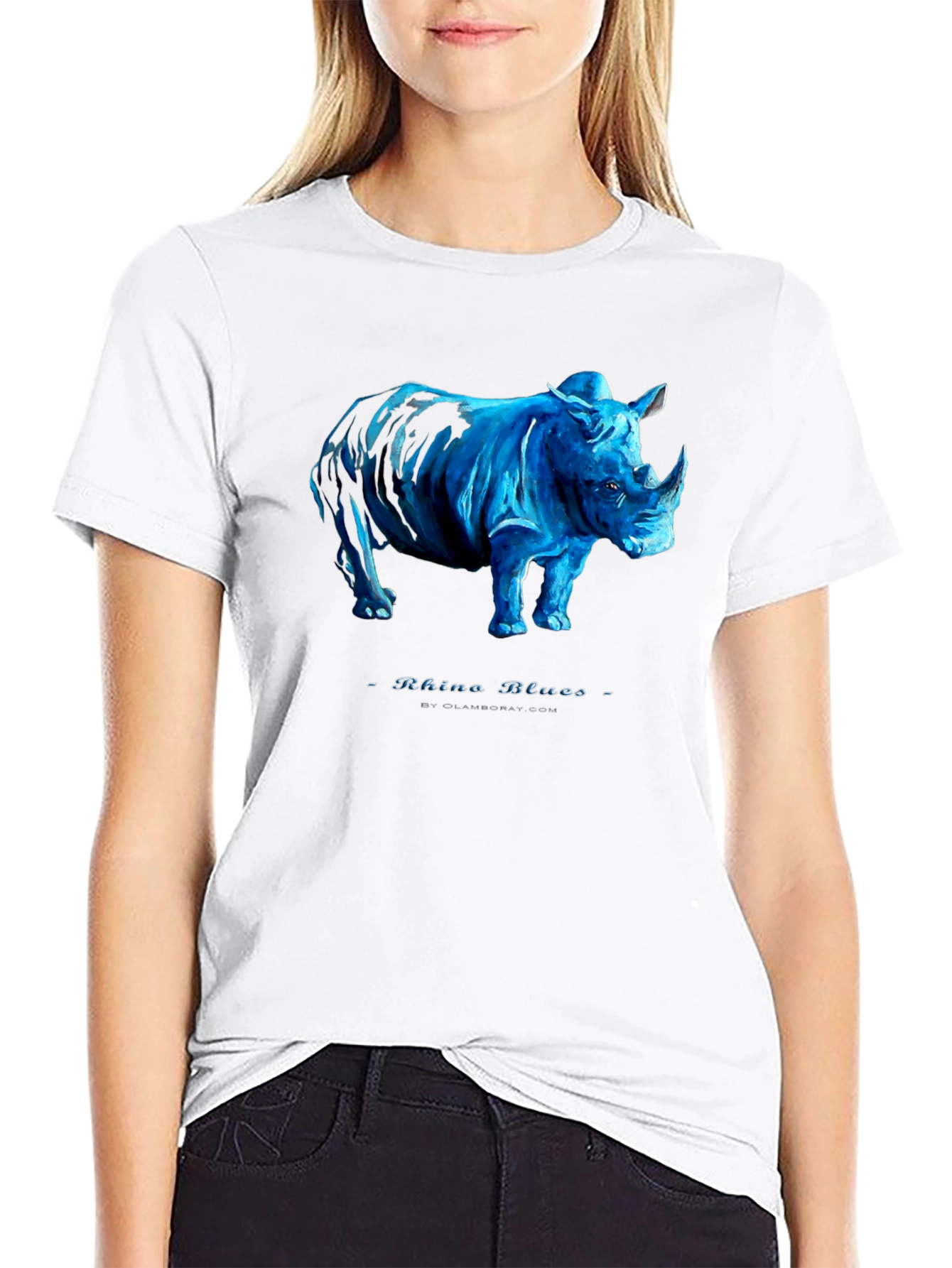 Rhino Blues Black T-Shirt - Unique Graphic Tee