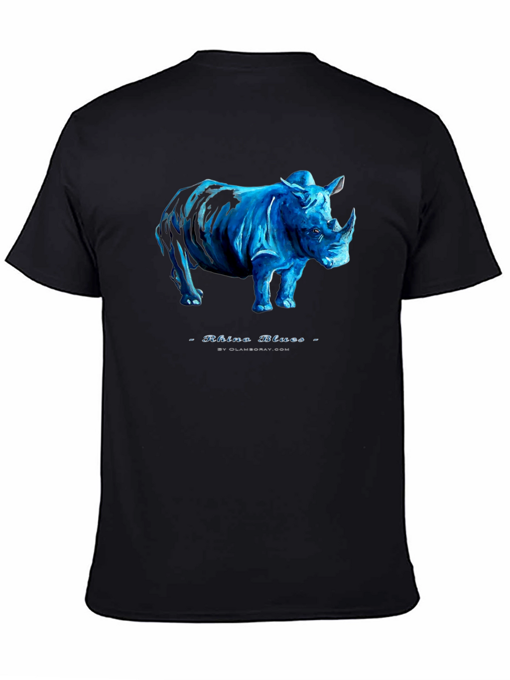 Rhino Blues Black T-Shirt - Unique Graphic Tee
