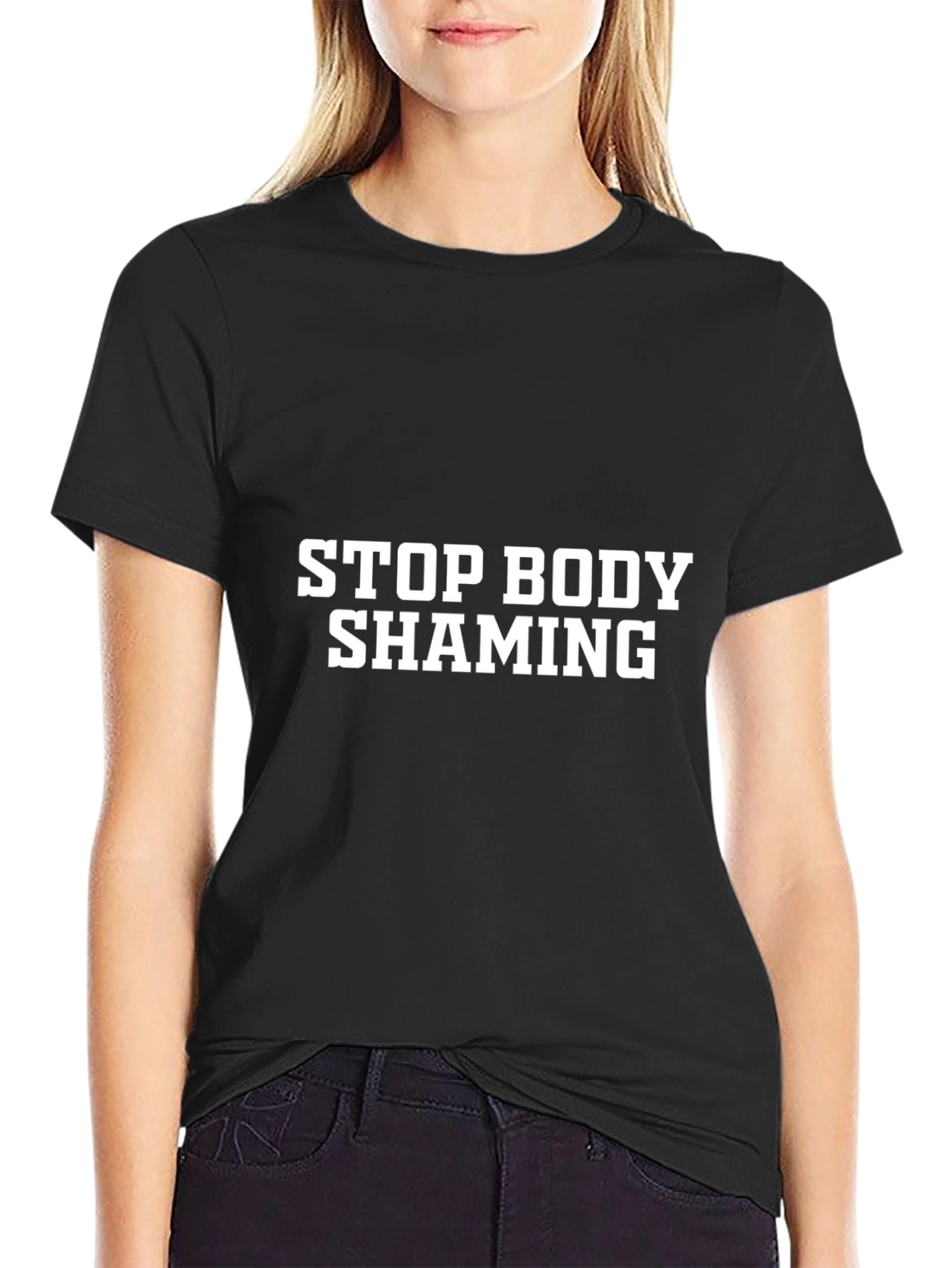 Stop Body Shaming Graphic Tee - Black