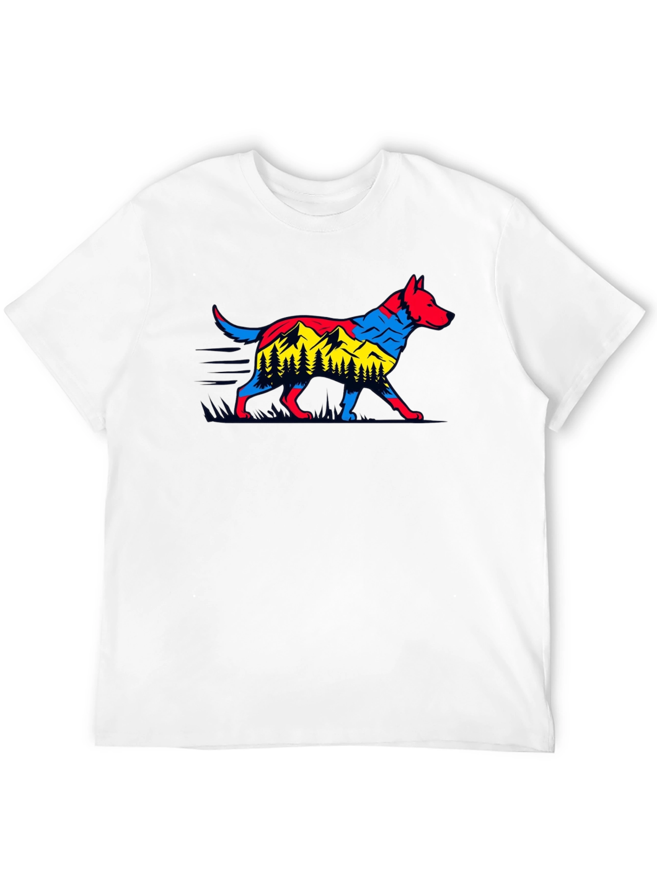 Dog & Mountain Graphic Black T-Shirt