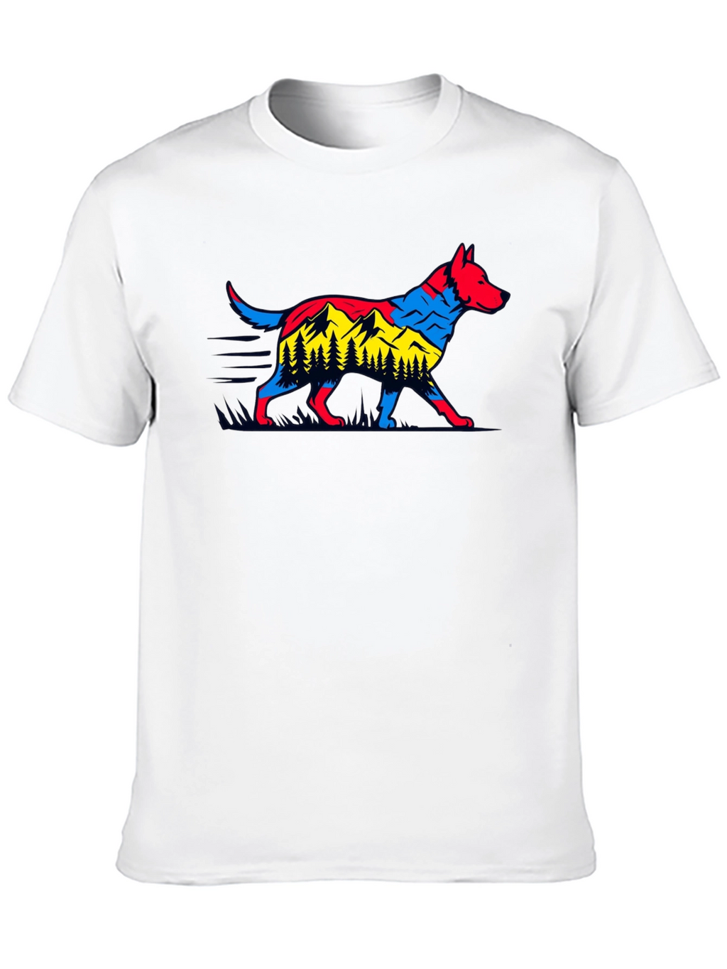 Dog & Mountain Graphic Black T-Shirt