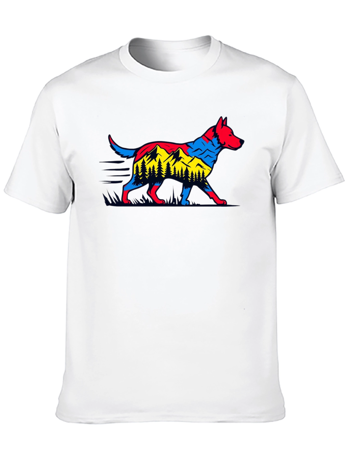 Dog & Mountain Graphic Black T-Shirt