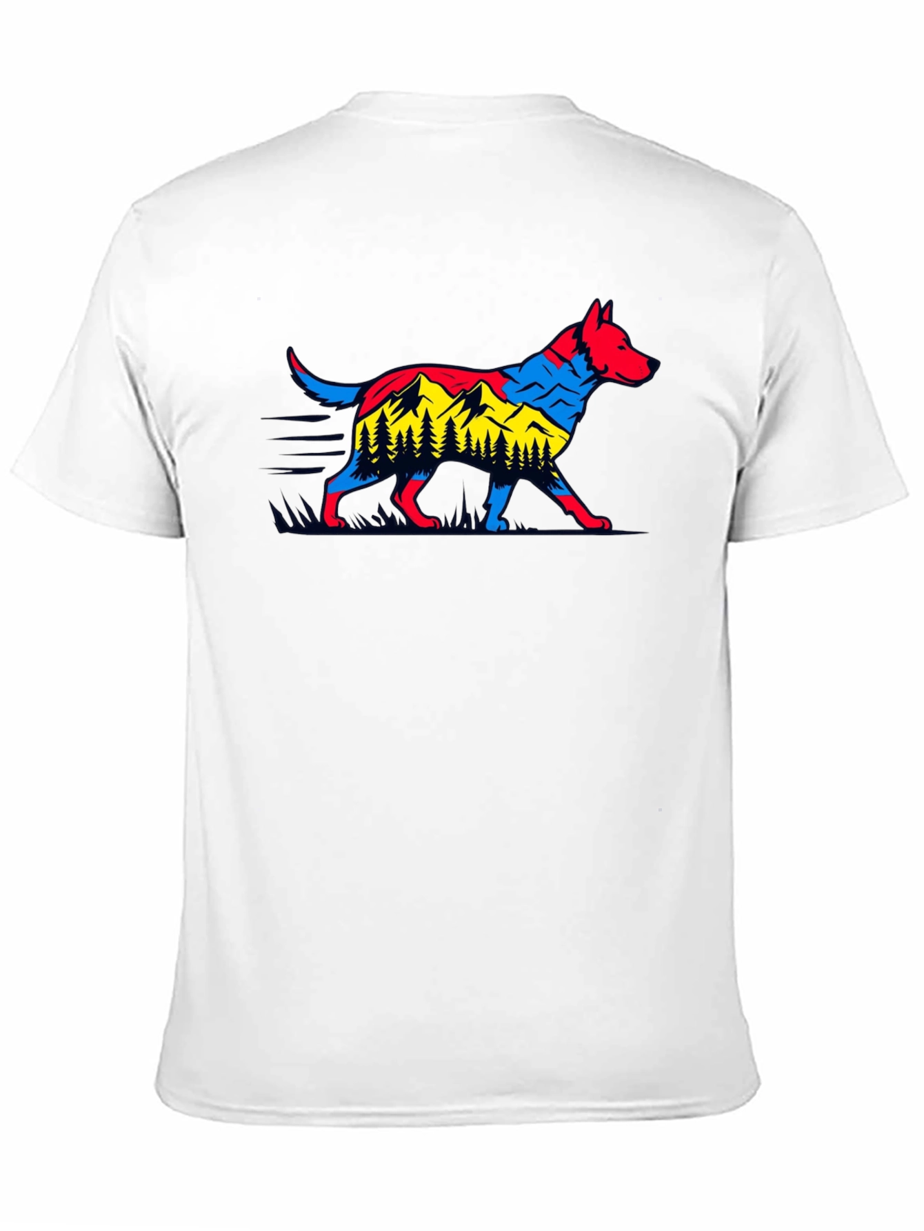 Dog & Mountain Graphic Black T-Shirt