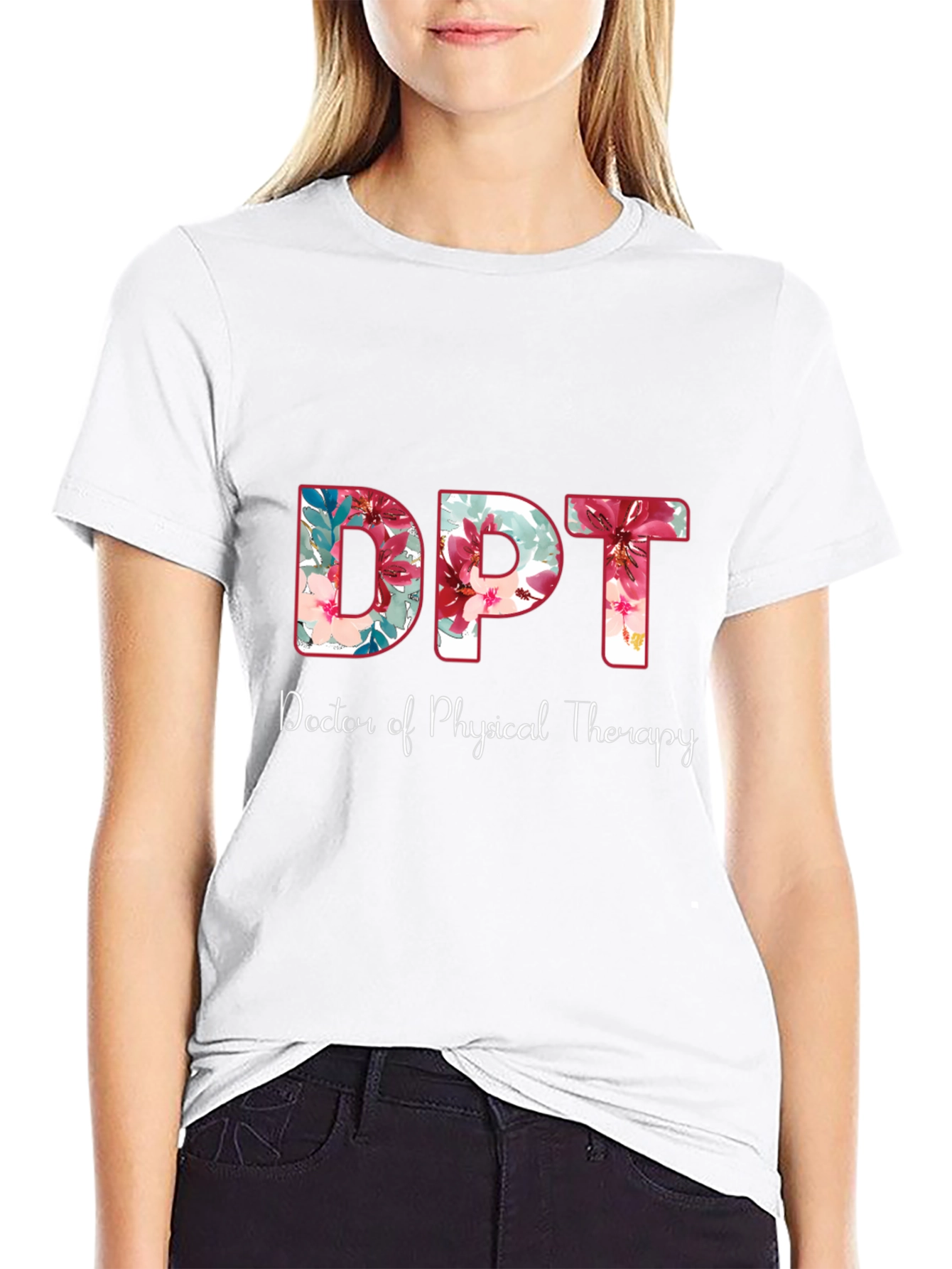 Floral DPT Doctor of Physical Therapy Shirt