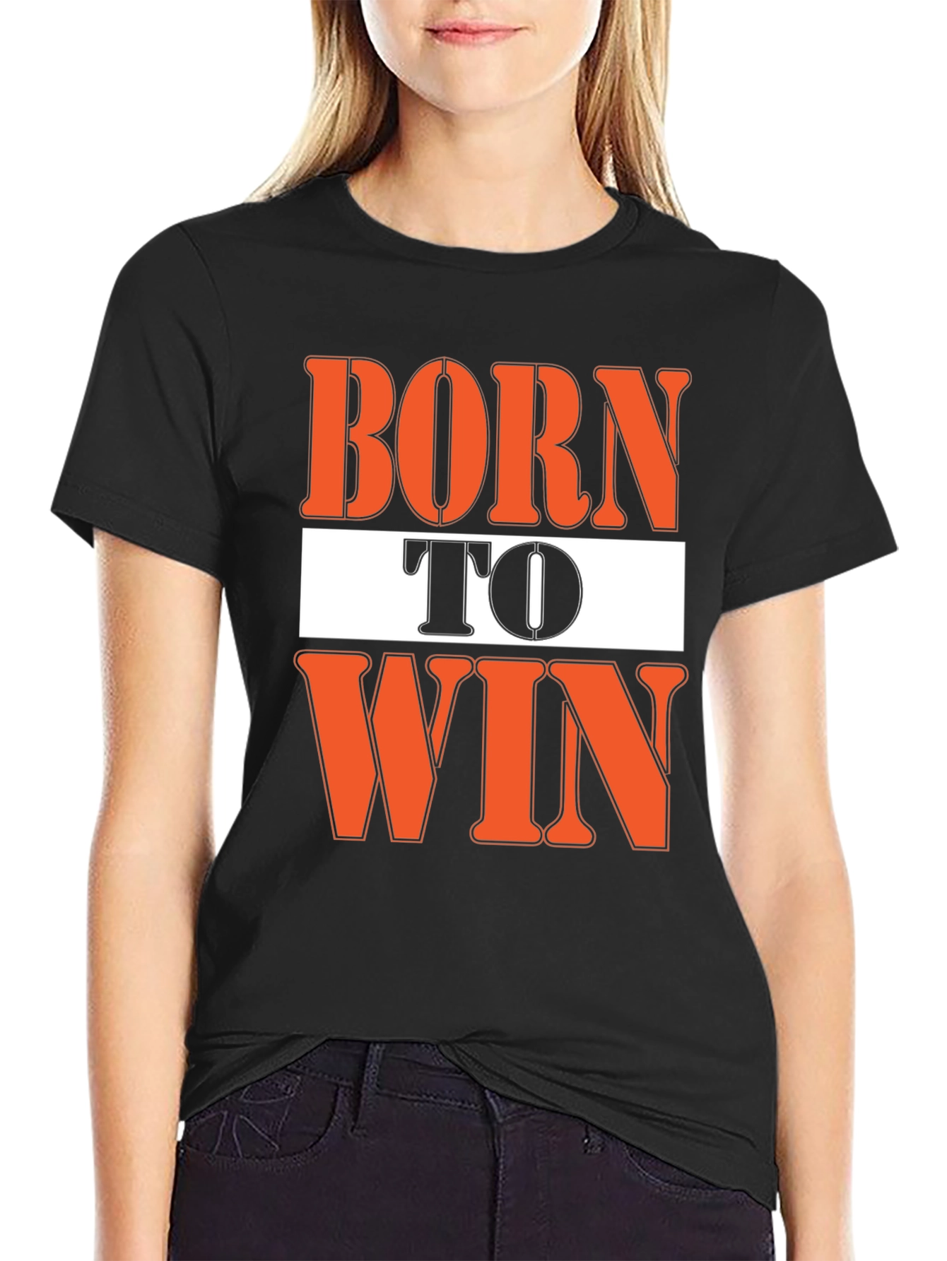 Born To Win Graphic Black T-Shirt